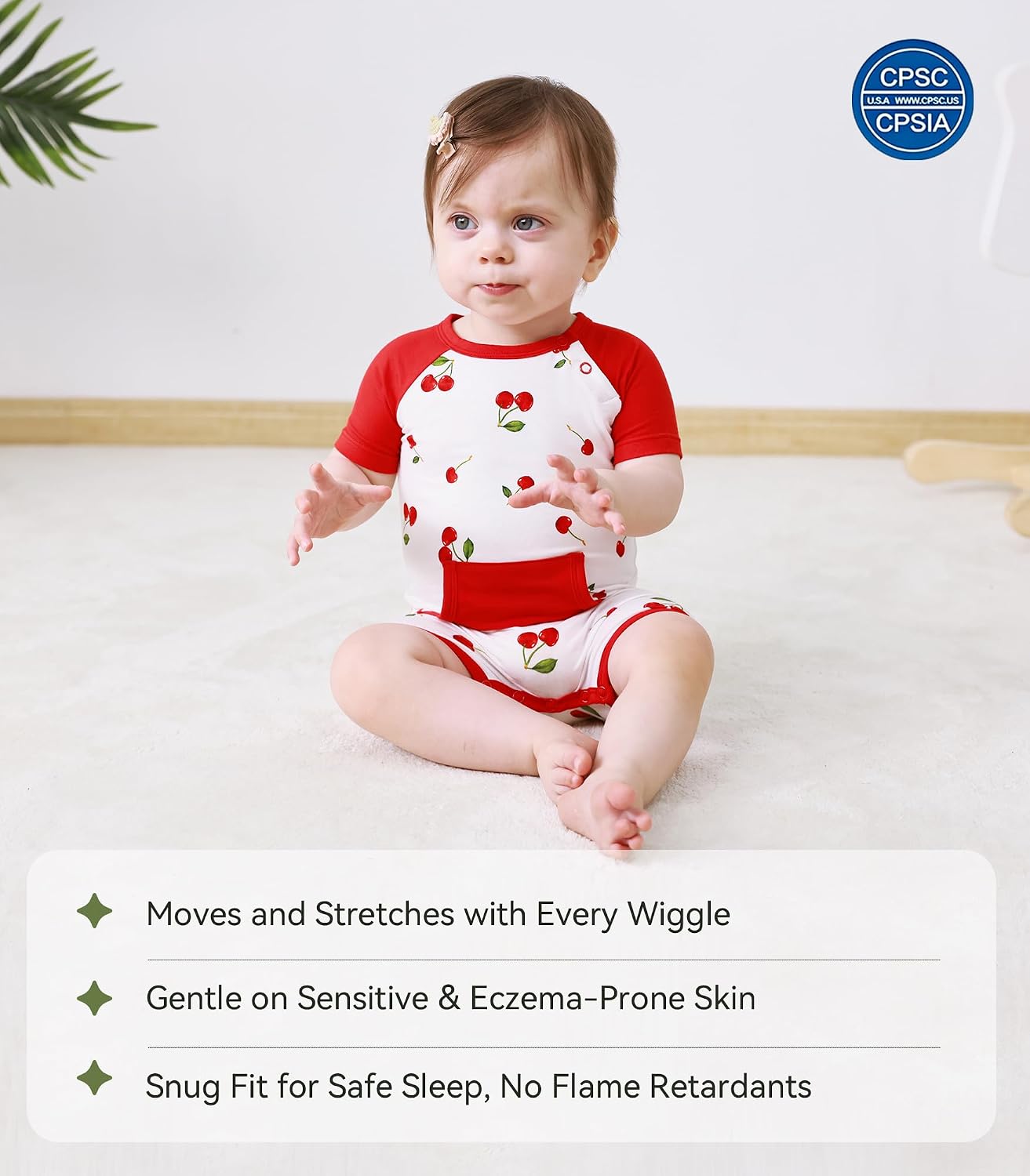 Baby Boys Girls Romper Short Sleeve Infant Sleepers Play Romper Soft Viscose from Bamboo Pajamas Toddler 0-24M