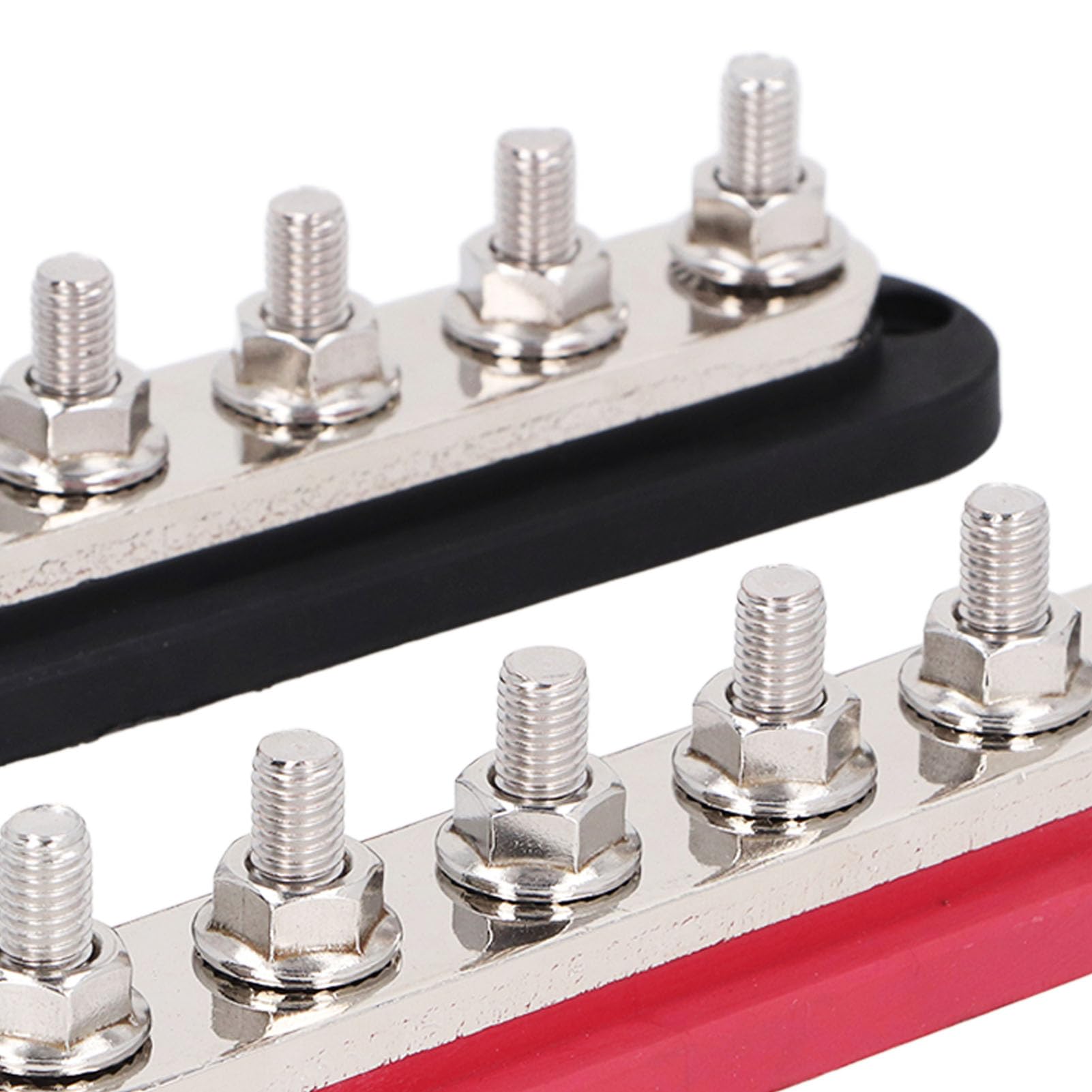 Bloc de Distribution D'énergie 2 Pièces, Bornier en Acier Inoxydable en Laiton M8 300A 12 à 48V avec Couvercle pour Bateau de Voiture Automobile Marine
