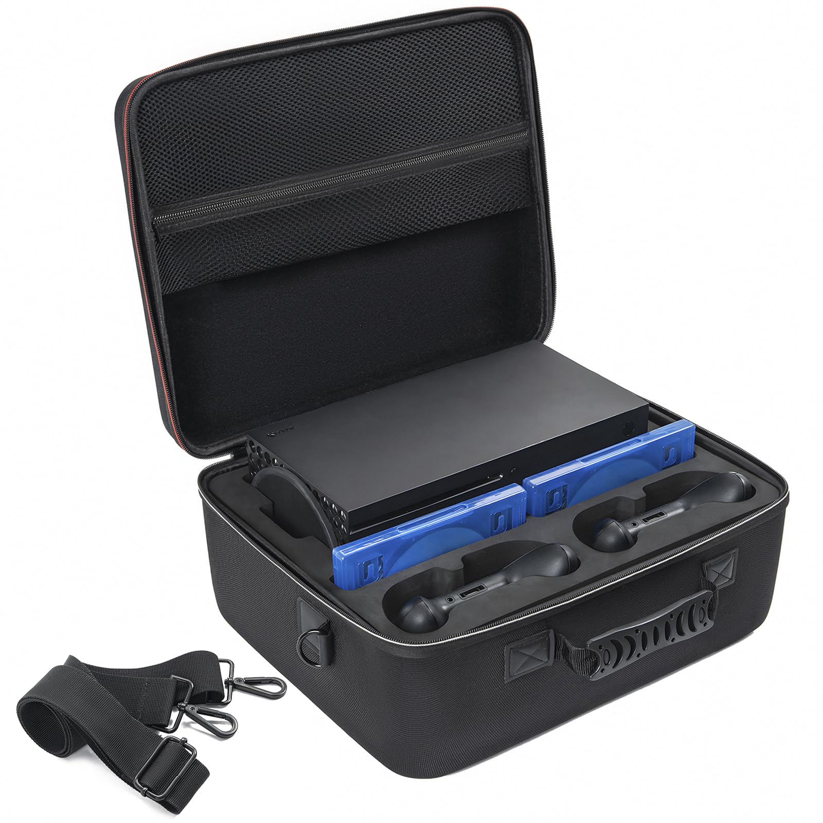 LASUK Hard Carrying Case Compatible Xbox Series X Travel Professional bag Protective for Xbox Series X Console Controllers