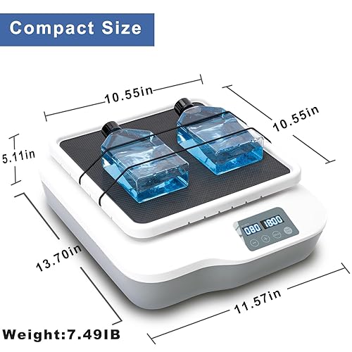 Miniatura 7 de ONiLAB Agitador lineal digital con velocidad ajustable 40-200RPM, capacidad 4.4 lbs, agitador lineal con modelo continuo (tiempo establecido a cero)
