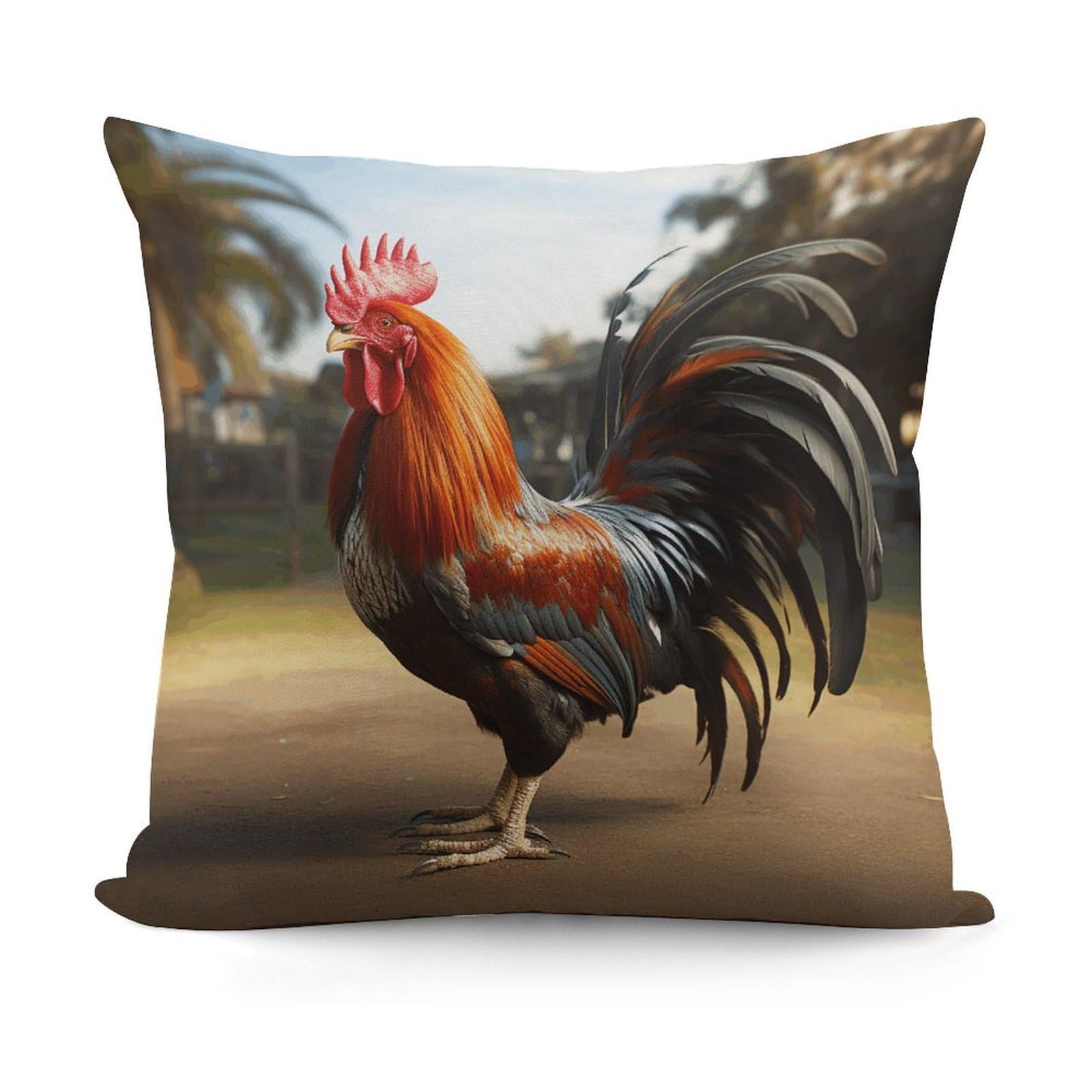 VstaDank Decorative Proud Rooster Throw Pillow Covers Luxury Soft Pillowcases Fluffy Plush Accent Pillow Cases Personalized Square Lumbar Pillows Shells for All Seasons 18" X 18"