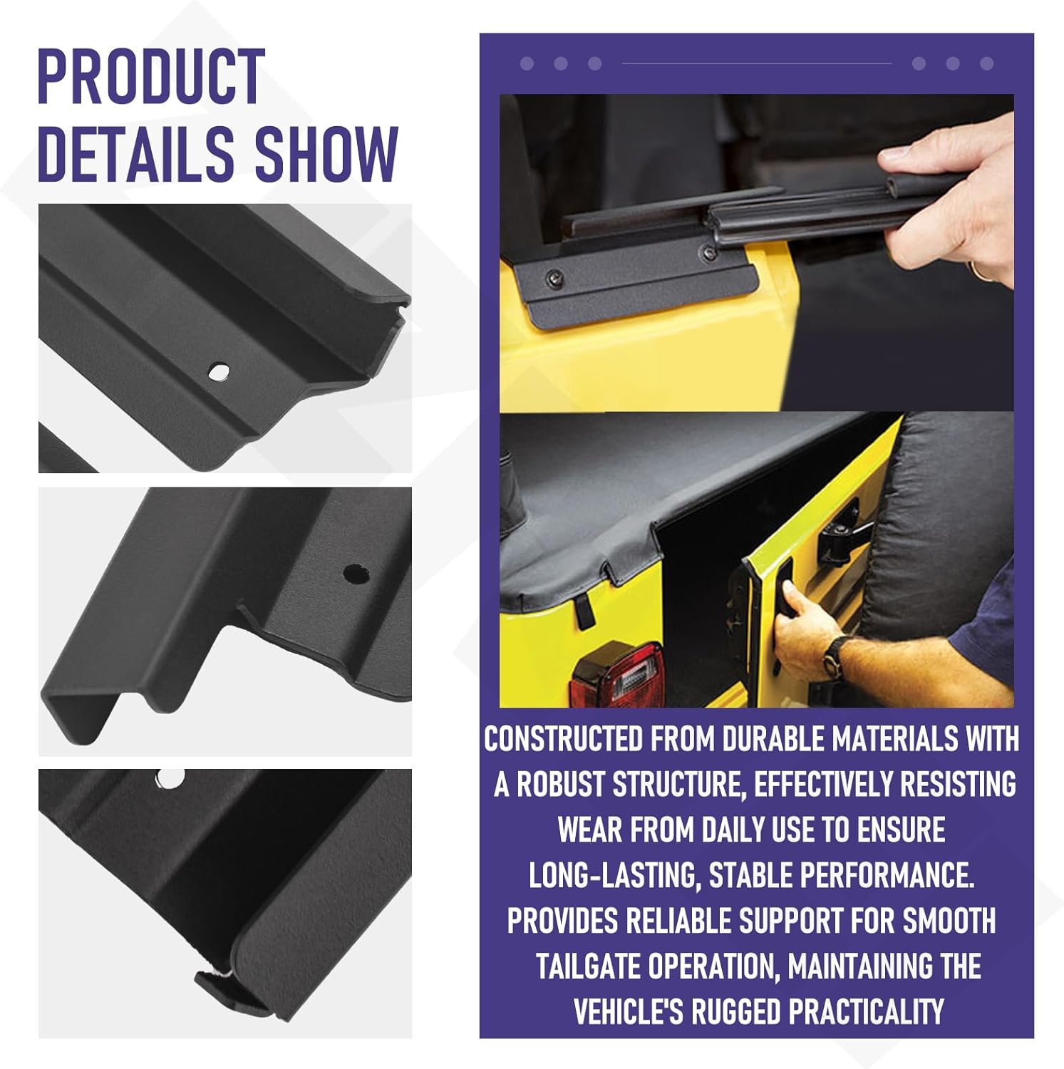 55176738AA 55176739AB Bundle Left & Right Tailgate Bar Brackets Fits 1997-2006 Jeep Wrangler TJ, Replace 13510.30 and 13510.31