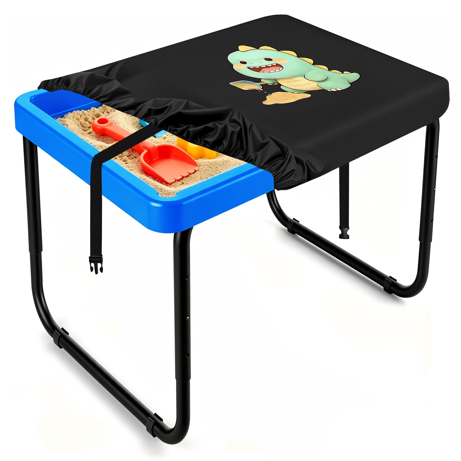 Kovshuiwe Cartoon Print Play Tray Activity Table Cover 96x64x10cm - Black - Waterproof - Essential Tuff Tray Accessories for Outdoor Play, Durable