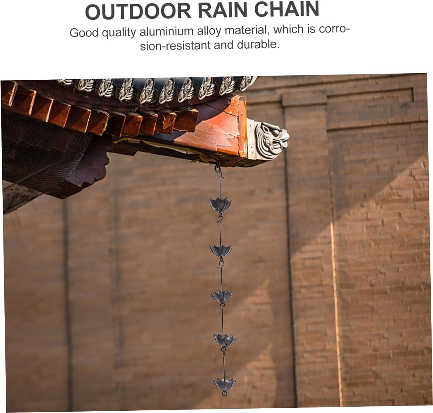 HANABASS 1pc Decorative Rain Chain for Gutters Water Diverter Material Garden Balcony Decor Rainwater Collection System