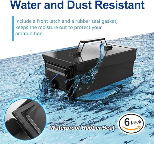 Miniatura 8 de HARDROCK Lata de munición de metal, caja de munición Verde negruzco