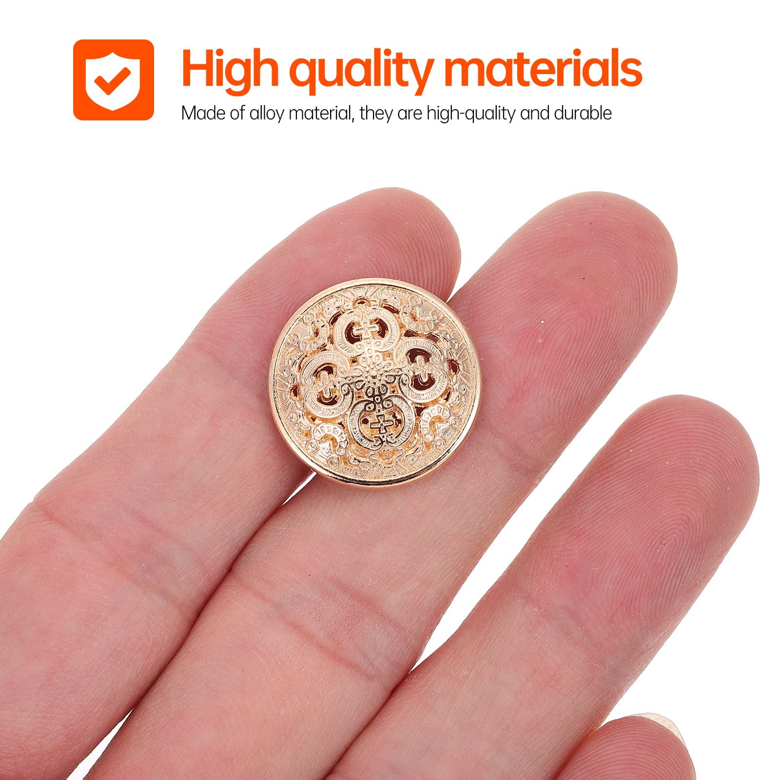 MILISTEN 30pcs Round Metal Hollow Out Button Coat Buttons Flat S Jacket - View #5