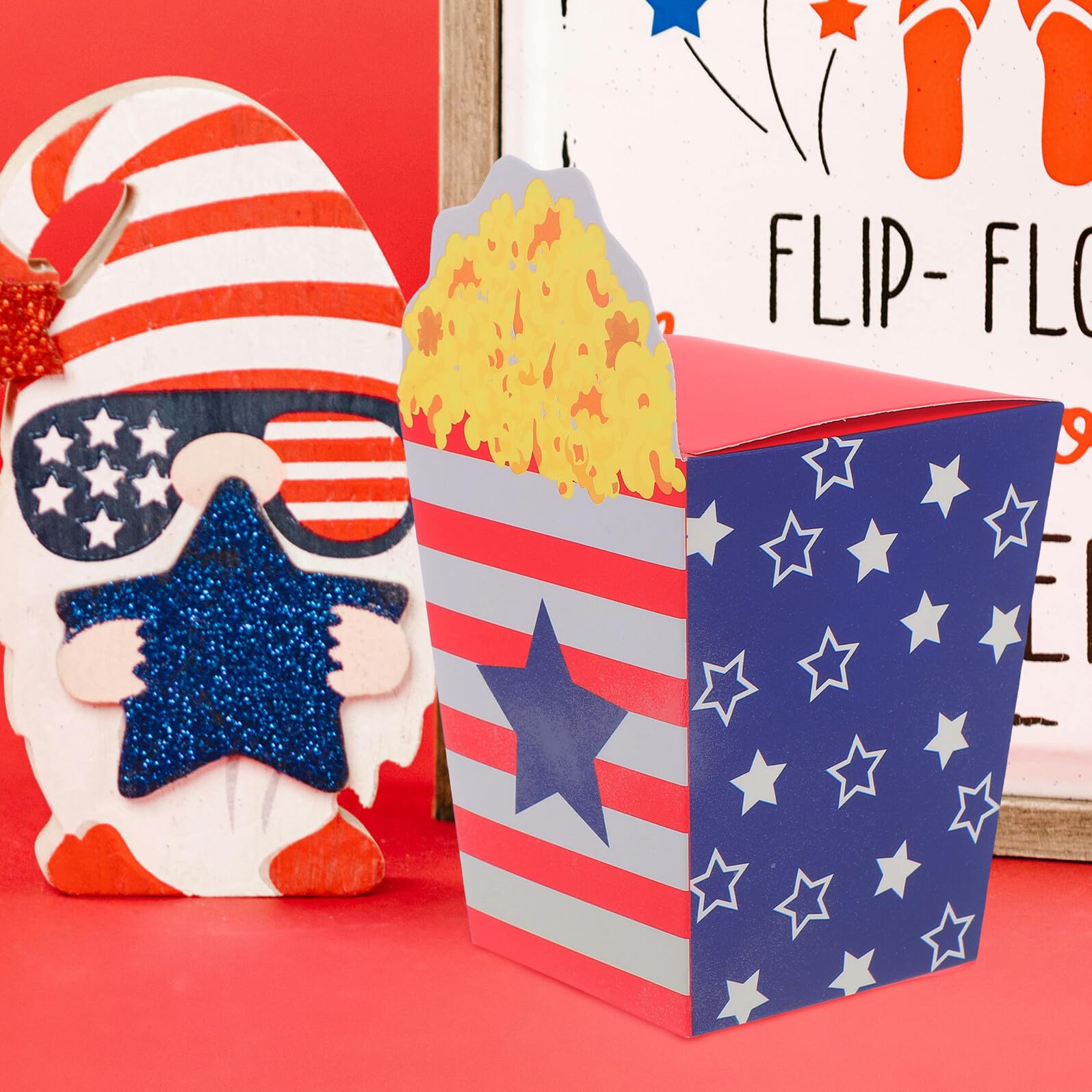 90 Pezzi Scatole Popcorn Usa per Feste Contenitori Snack Leggeri e Resistenti per Caramelle Biscotti e Popcorn Party Patriottici