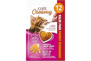 Catit Lickable Creamy Cat Treat, Chicken & Shrimp, 12 Pack