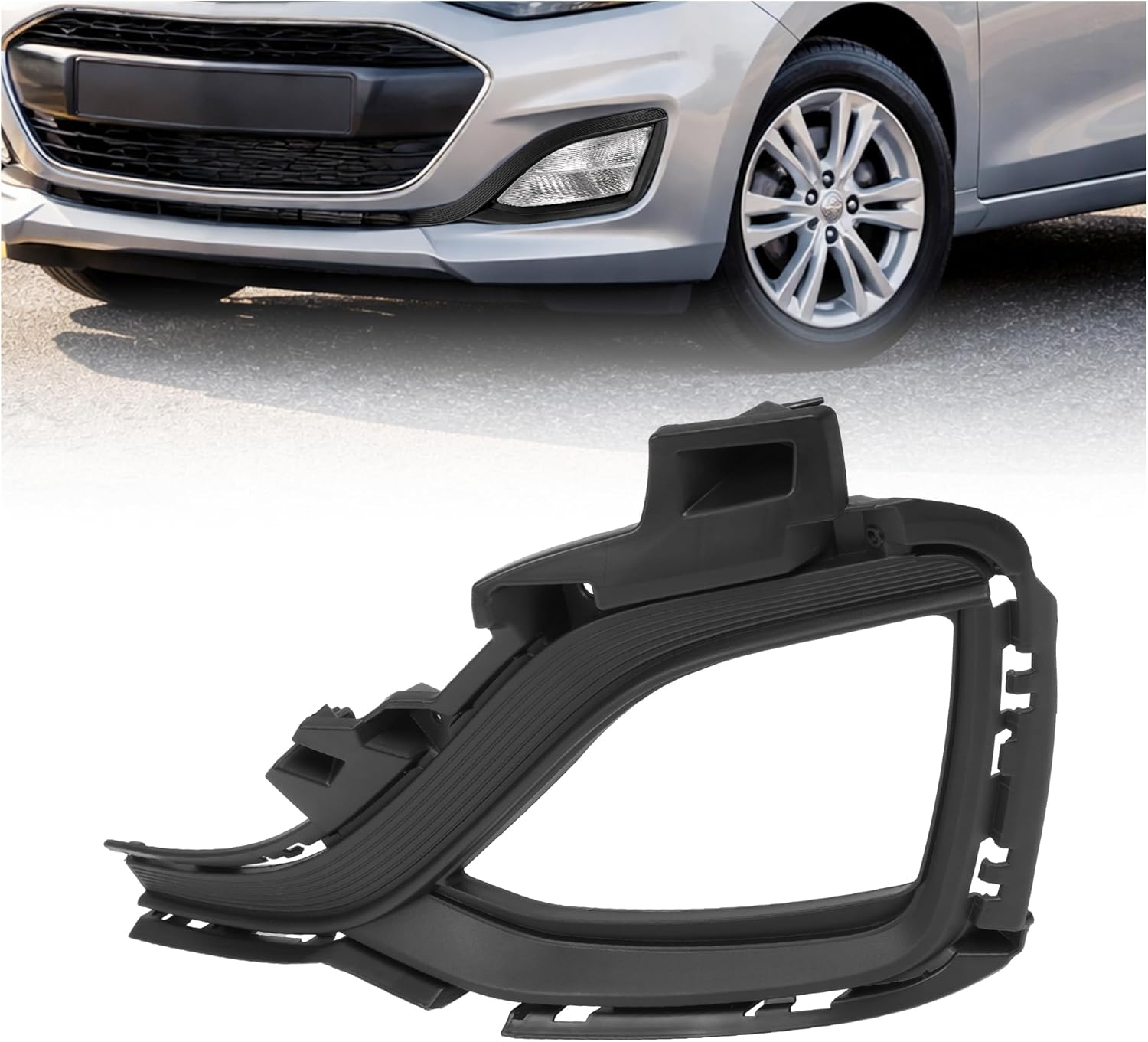 HECASA Fog Light Bezel Driver Side Compatible with 2019-2022 Chevrolet Chevy Spark LS Replacement for 42651727 Left Fog Lamp Cover Plastic (PP) Black