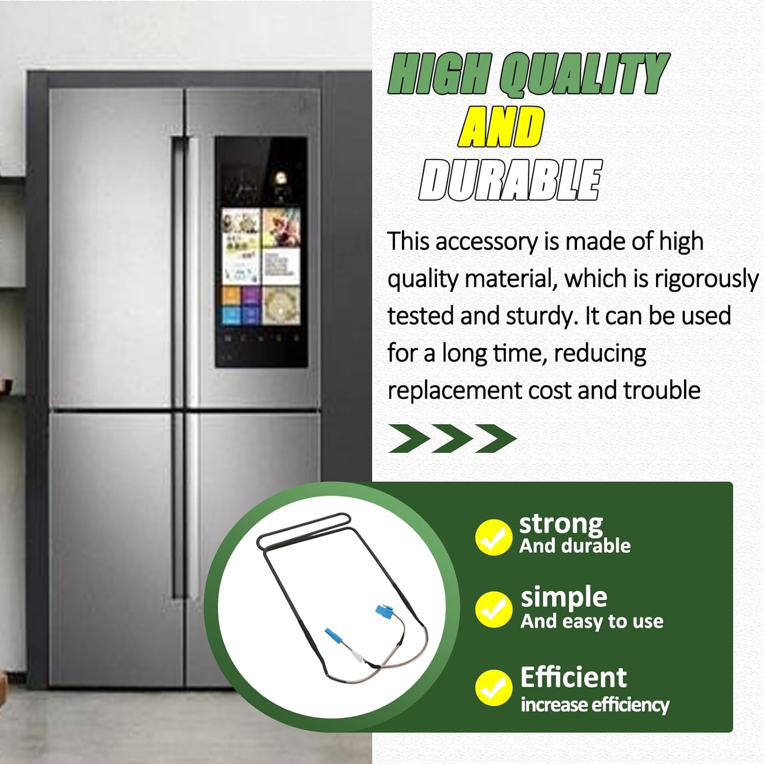 Refrigerator Defrost Heater Fit For Samsung RF28HMEDBSR/AA RF4267HARS/XAA RF30HBEDBSR/AA RF28HMEDBWW/AA RF4267HAWP/XAA Compatible with DA47-00434A 3955744