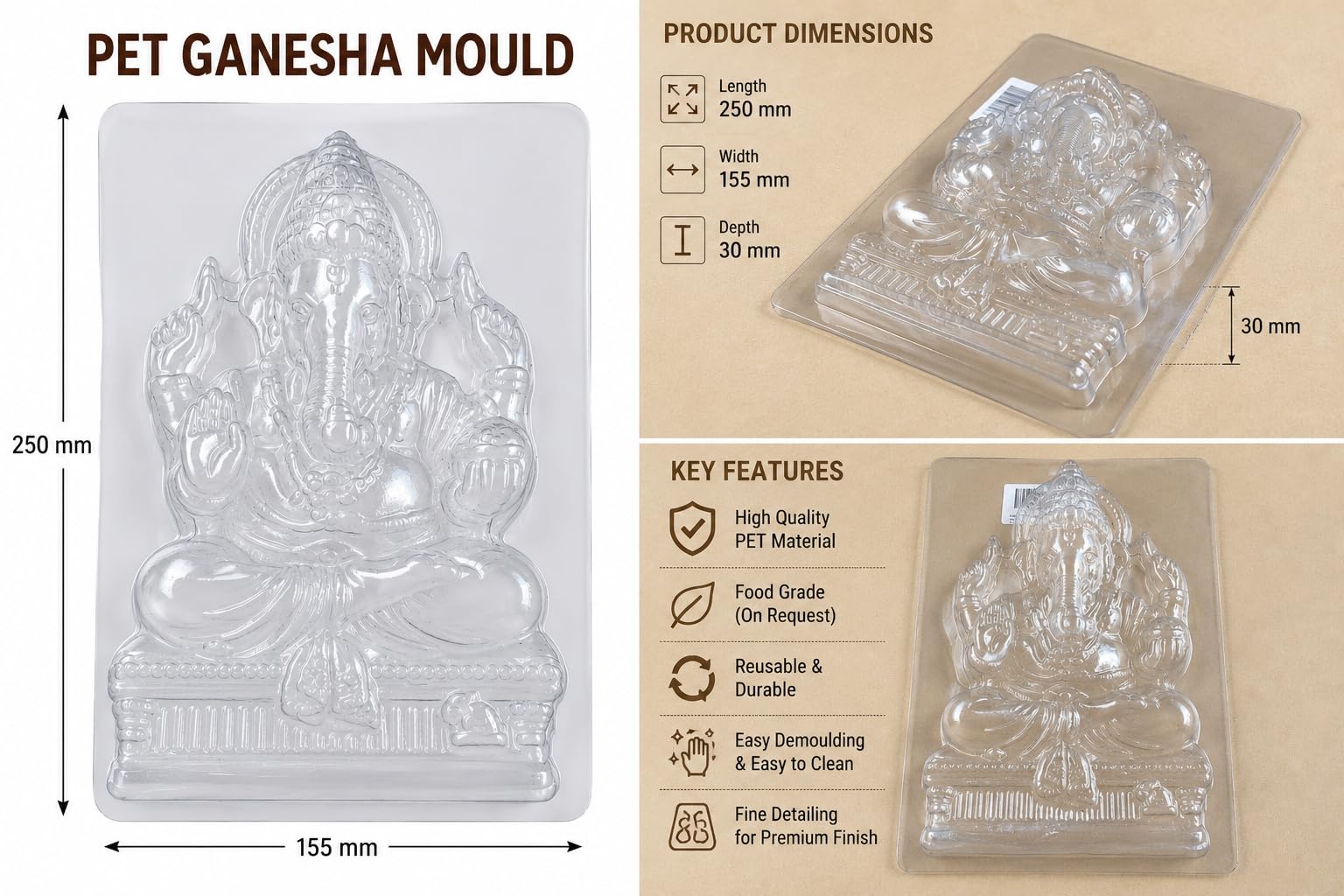 Ganesha Clay Mould - Make Stunning Idols! -2 Ganesha Clay Mould - Make Stunning Idols! -2
