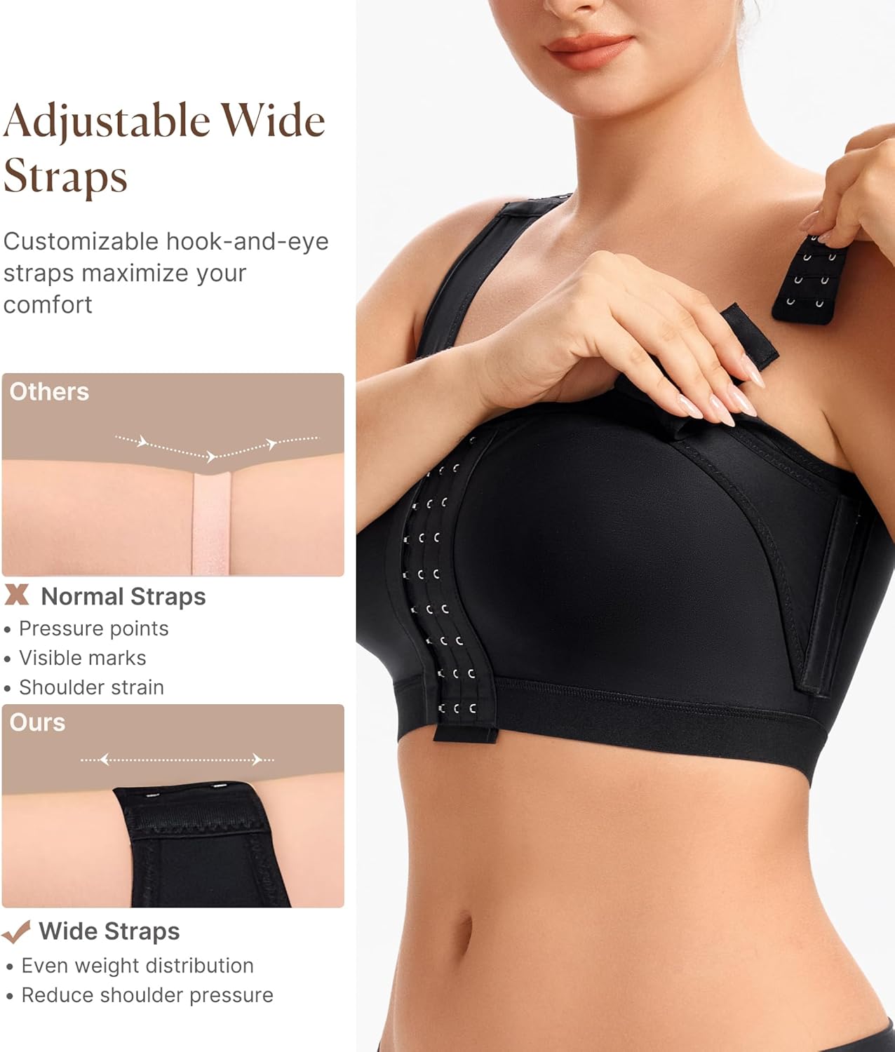 BRABIC Compression Bra Post Surgery - Mastectomy Bras for Women Front Closure with Removable Breast Support Band - Image 2