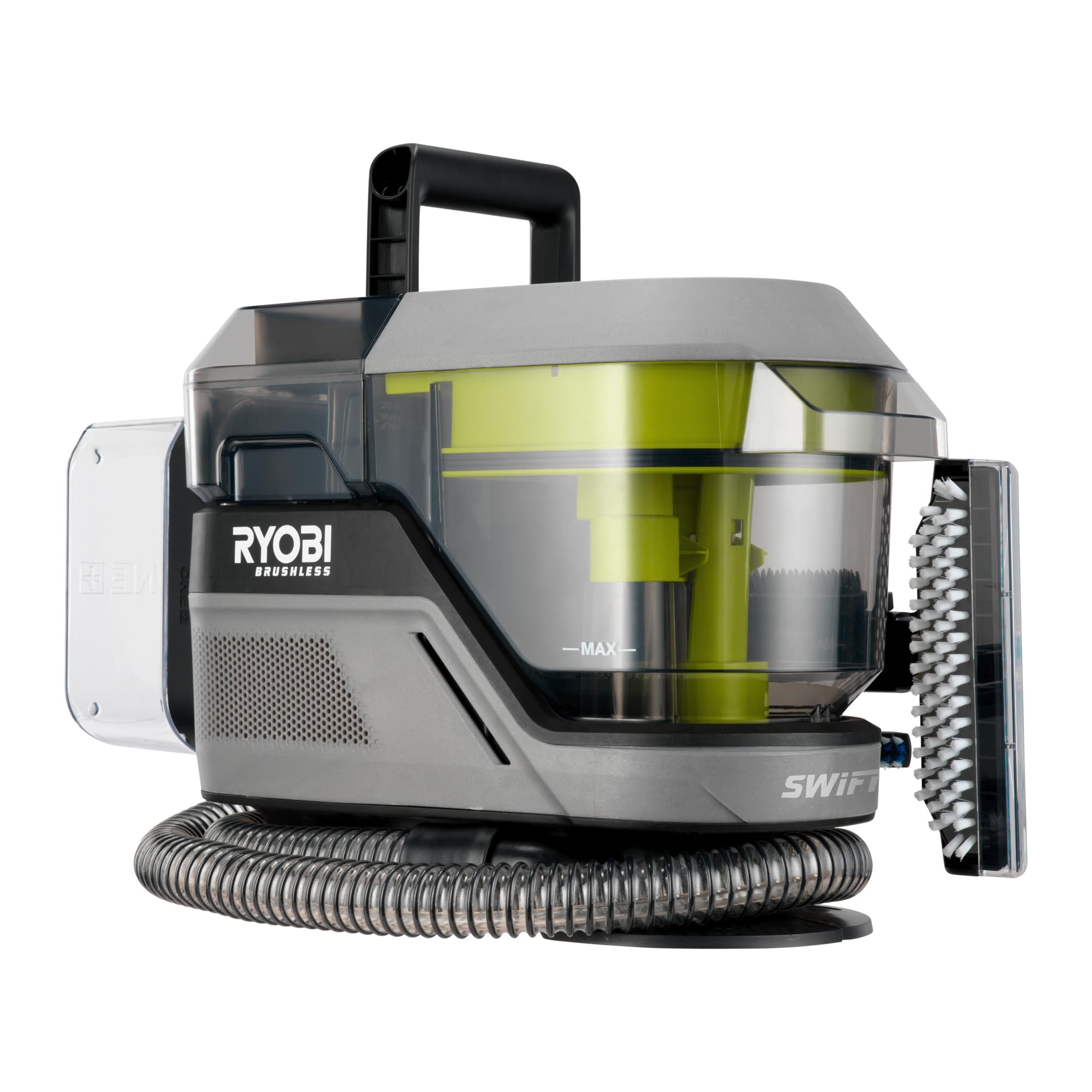 RYOBI 18 V ONE+ Akku-Textilreiniger Pro RDC18BL-0, kraftvolle Fleckenentfernung, 2in1-Waschbürste, Dual-Tank, Haushalt & Auto, ohne Akku und Ladegerät