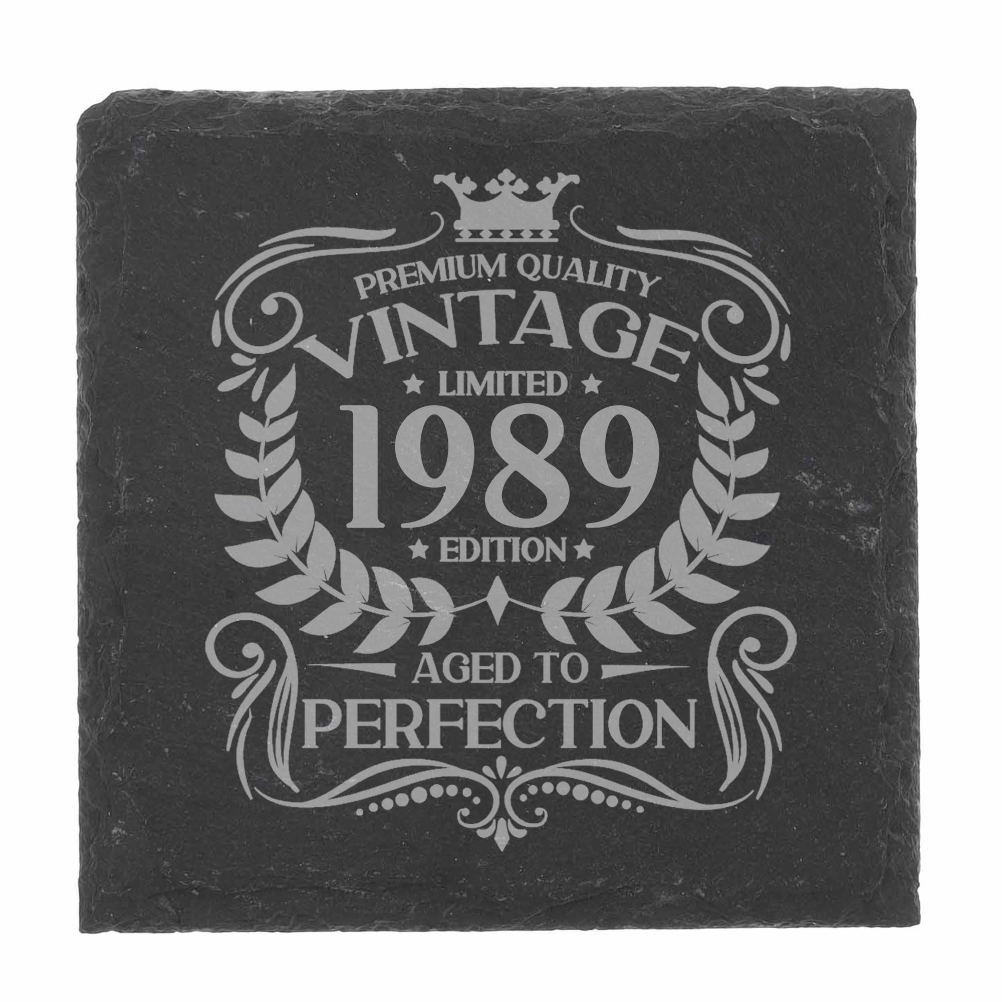 80th Birthday Gift for Men Vintage 1946 Aged to Perfection Engraved Slate Coaster Present for 80 Year Old Etched Natural Slate Placemat (Round Slate) — view 206