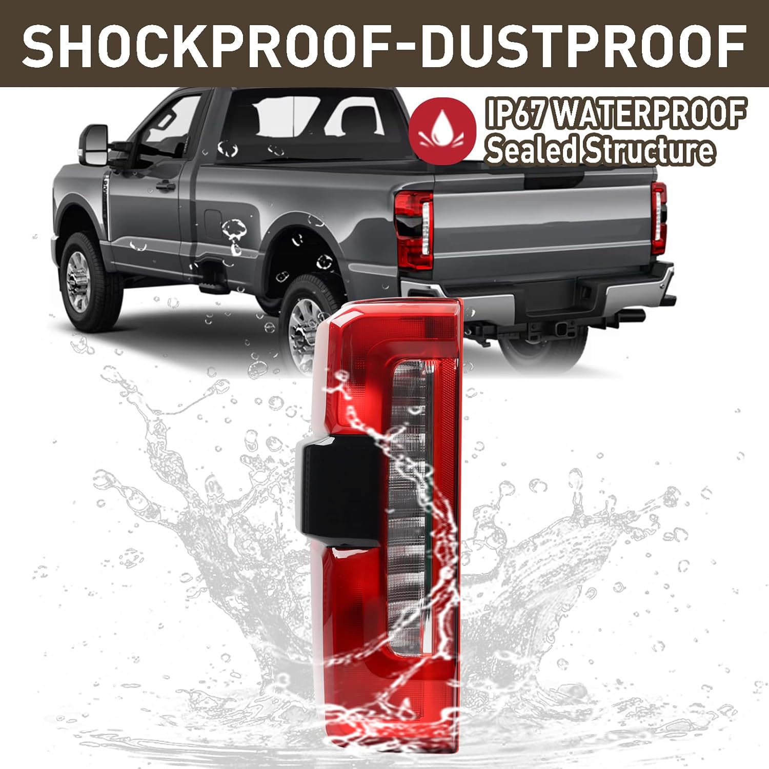 Halogen Type Tail Light Rear Lamp w/Blind Spot (Module NOT Included) Assembly Compatible for 2023-2025 Ford F250 F350 Super Duty XL/XLT/Lariat/King Ranch Left Driver Side PC3Z-13504-B