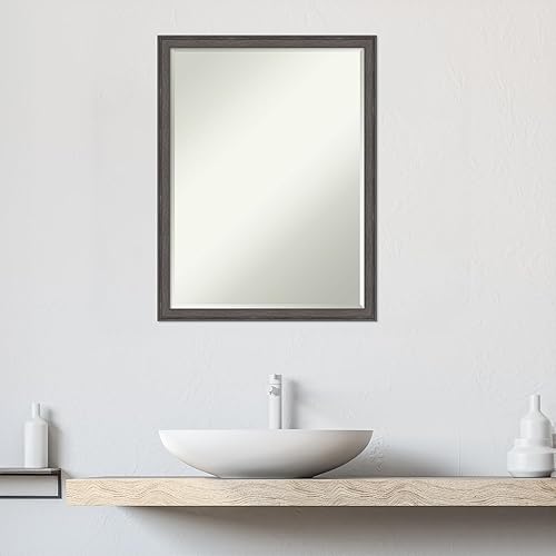 Miniatura 6 de Amanti Art Espejo de baño, espejo de pared de peltre Florence para usar como espejo de tocador de baño sobre el fregadero (25.75 x 19.75 pulgadas),
