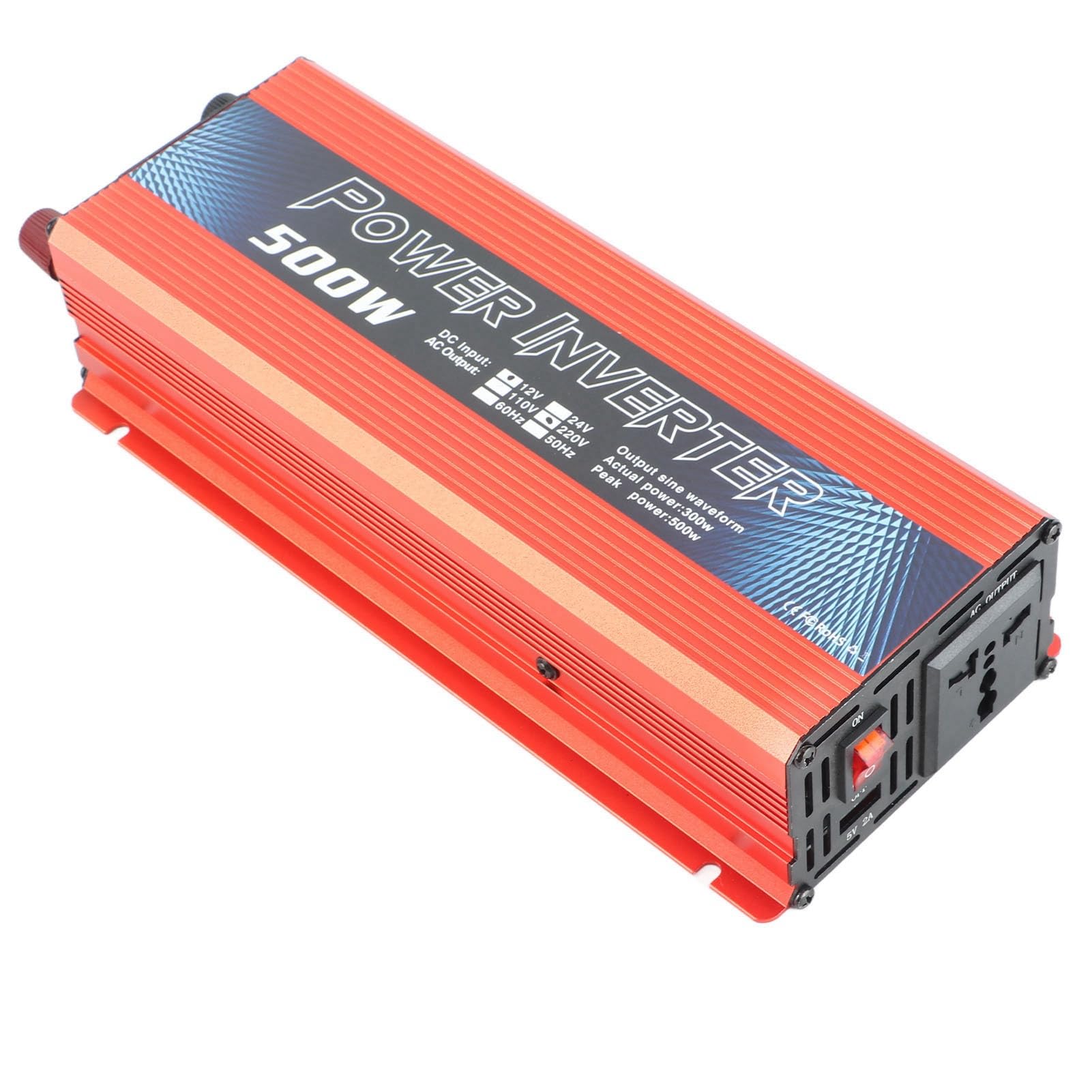 Przetwornica Napięcia Sinusoidalnego 500W w Samochodzie DC 12V na AC 110V z Portem USB i Wentylatorem Chłodzącym do Laptopów na Kempingu i do Użytku Awaryjnego (220V)