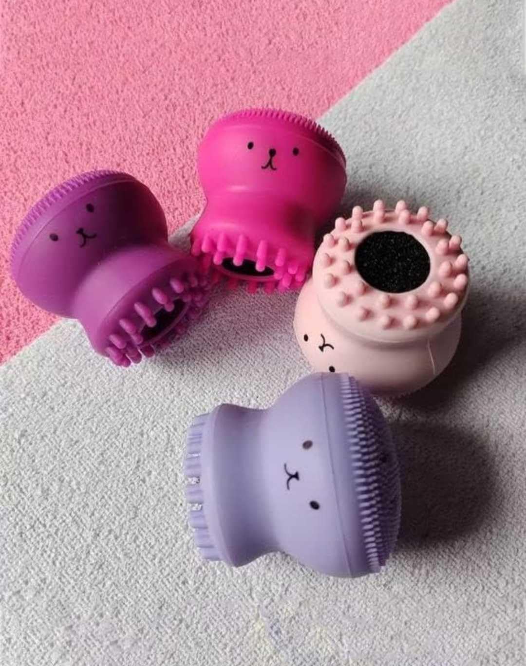 Octopus Design Silicone Facial Cleansing Brush Face Exfoliator Massager Beauty Tool -Multicolour-image-28