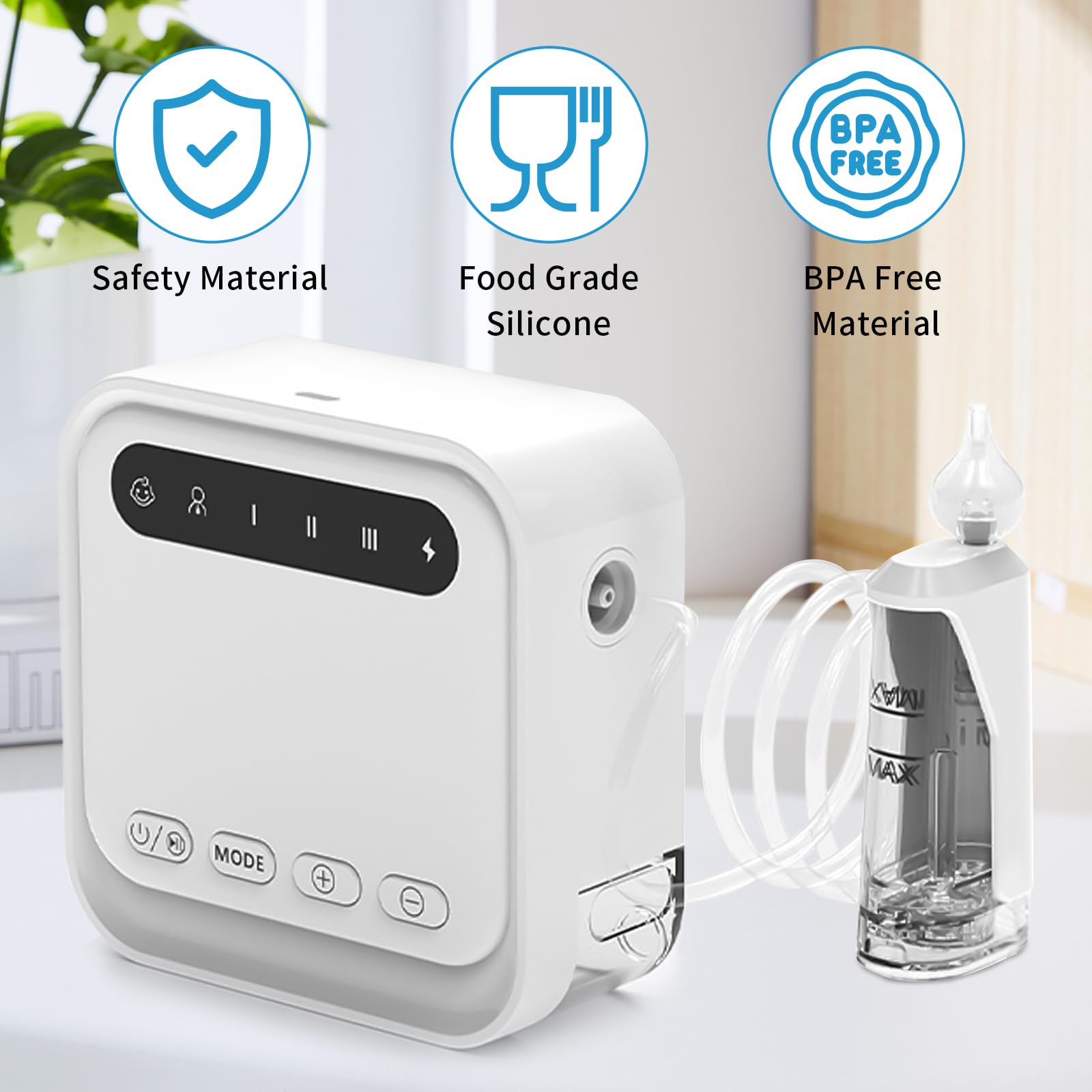 Succión nasal eléctrica para bebé, 9 niveles de succión nasal para bebé, limpiador de nariz automático recargable para bebés recién nacidos