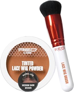 RED by Kiss Lace Wig Brush Tinted Powder Set – Matte Finish, Oil Control, Lightweight, Long-lasting, Mix & Match Shade Duo