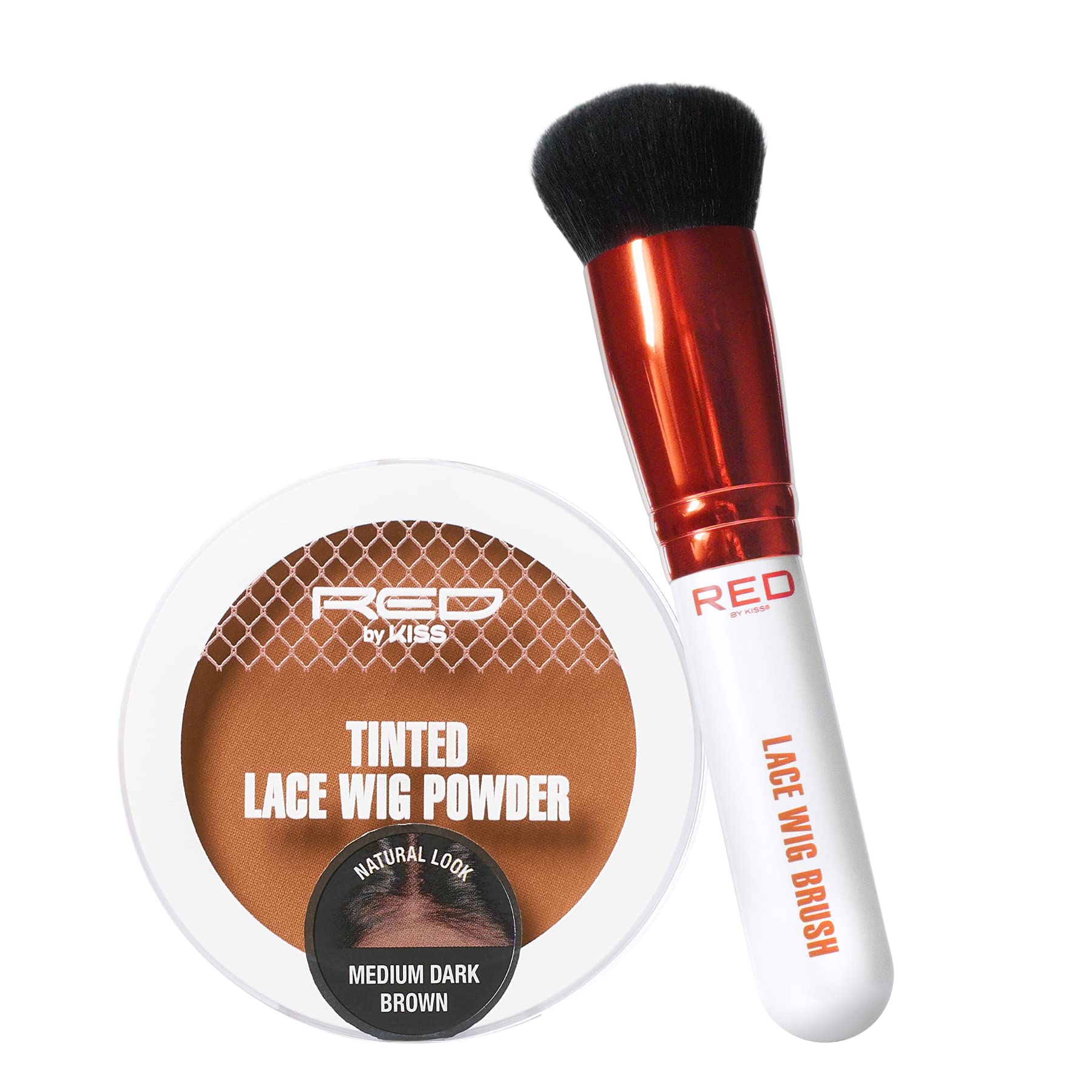 Lace Wig Brush Tinted Powder Set – Matte Finish, Oil Control, Lightweight, Long-lasting, Mix & Match Shade Duo