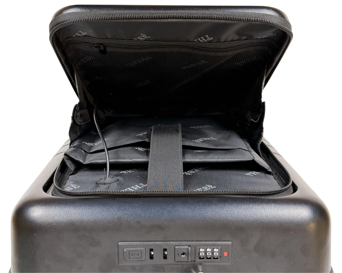 Valigia Bagaglio a Mano Rigida 55x24x33 | Trolley Cabina 4 Ruote 360° | Lucchetto TSA | USB-C Ricarica | Porta Borraccia | Supporto Smartphone