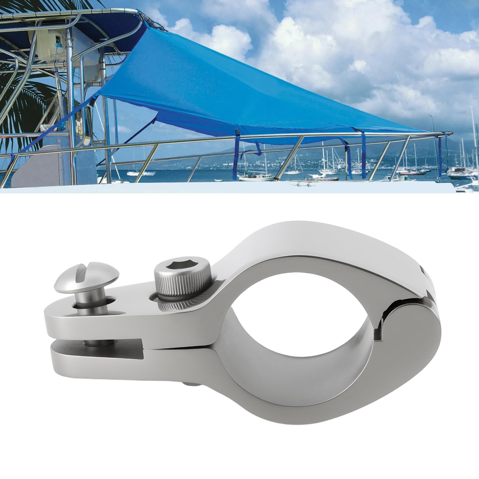 ECSiNG Lot de 2 Supports Coulissants à Mâchoires en Acier Inoxydable 316 Compatible avec Bimini L'installation sur Toit