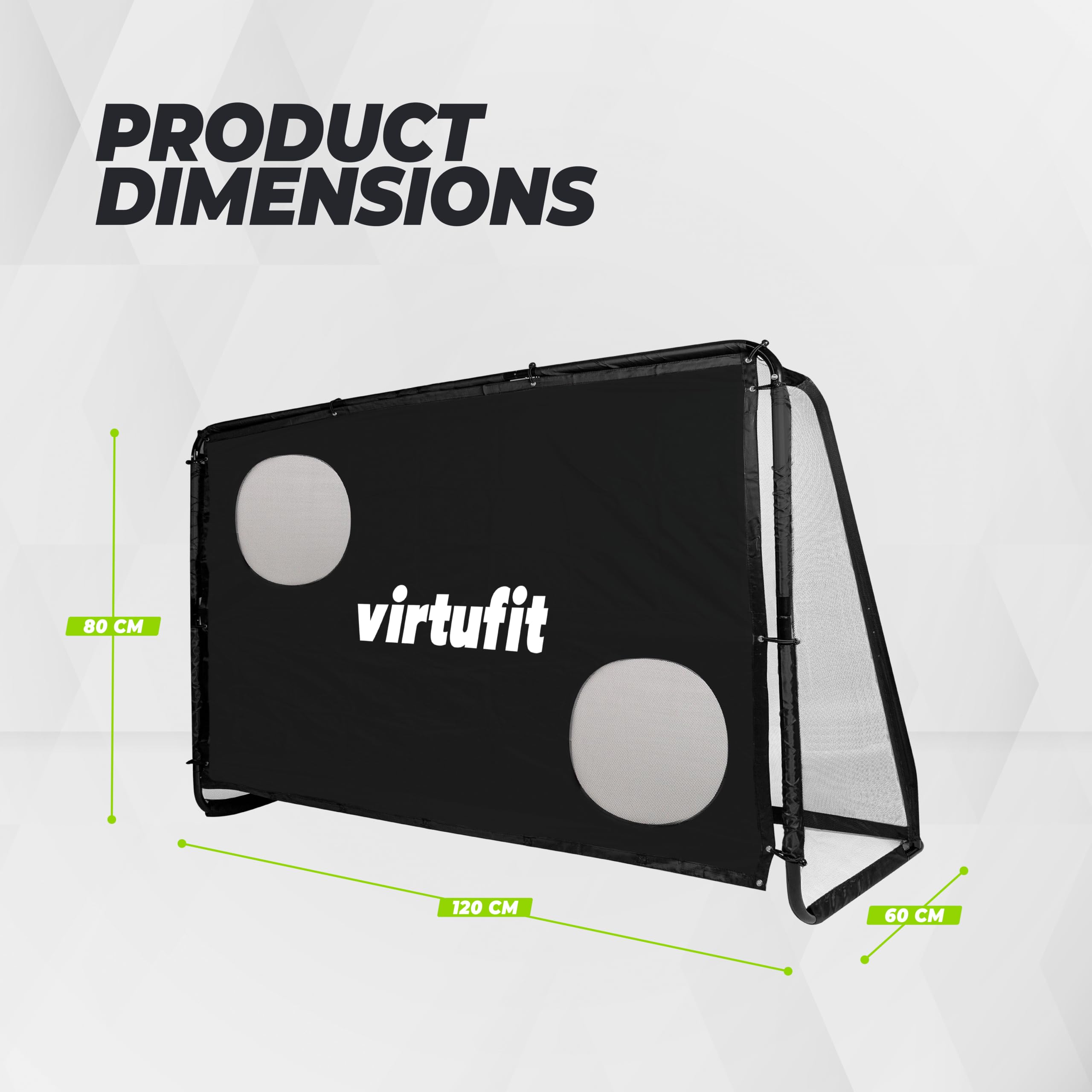 VirtuFit Bramka do piłki nożnej Pro - bramka - 120 x 80 cm - bramka piłkarska do ogrodu