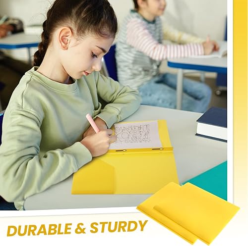 Miniatura 5 de Yeaqee 60 carpetas de plástico con bolsillos y carpetas de puntas con puntas, carpetas de plástico con 2 bolsillos para oficina, escuela,