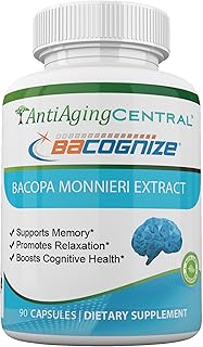 AntiAging Central - BaCognize Bacopa Monnieri 300 mg 90 Caps - Natural Nootropic to Improve Memory, Focus & Learning – Reduce Stress & Anxiety
