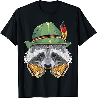 Raccoon Oktoberfest German Beer Fest Animal Beerfest Costume T-Shirt