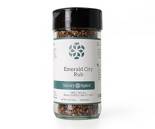 Savory Spice Emerald City Rub - Masticable de café para condimentos de carne y bistec, ideal para barbacoa, parrilla y ahumar carne de res, cerdo o