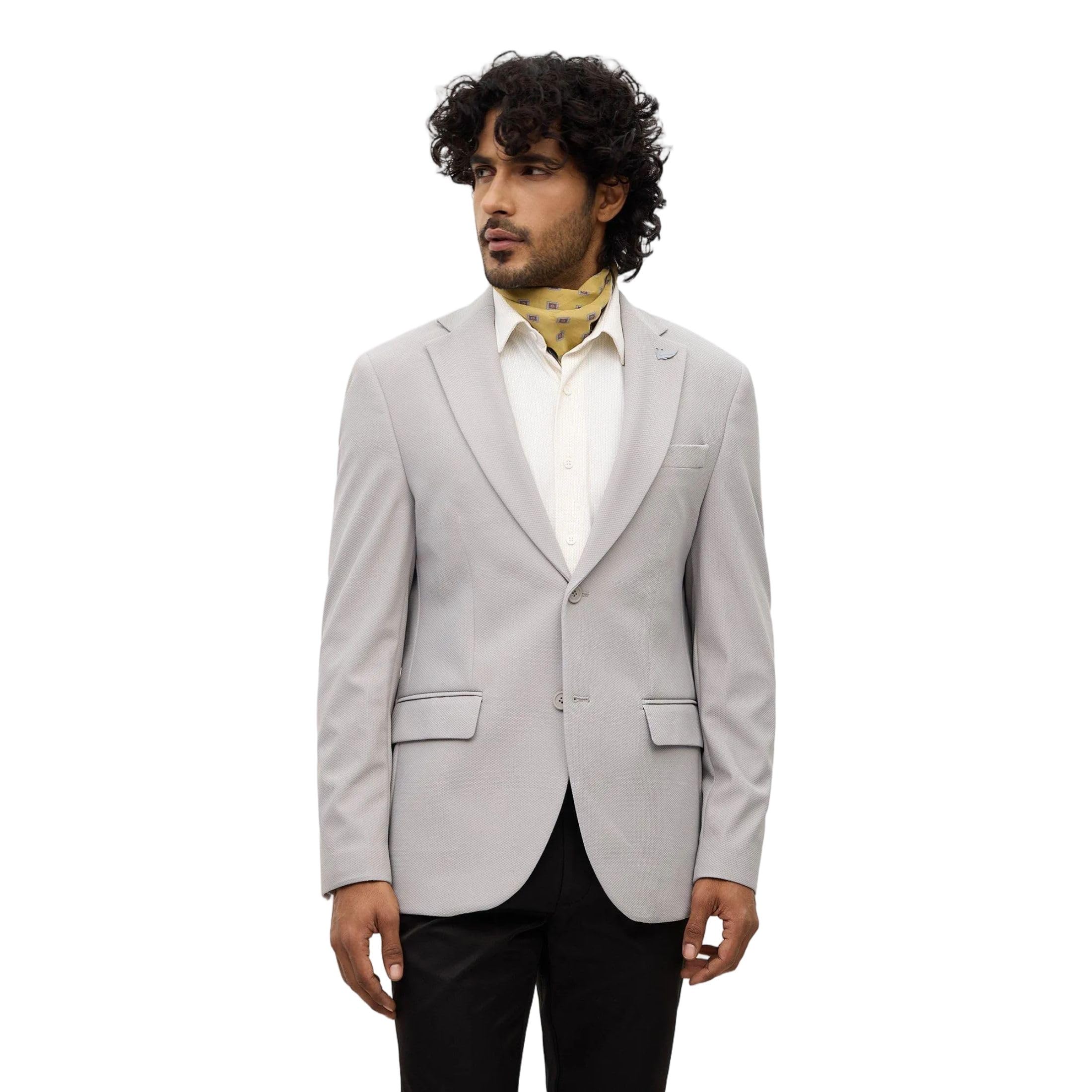 Men's Solid Grey Blazer | Formal-Workwear-image-13