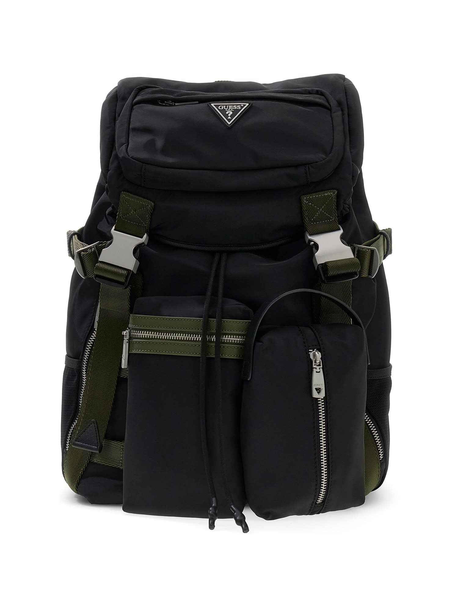 GUESS Men's Berlin Multipocket Backpack Black | iconic Guess design, spacious main compartment, signature brand logo