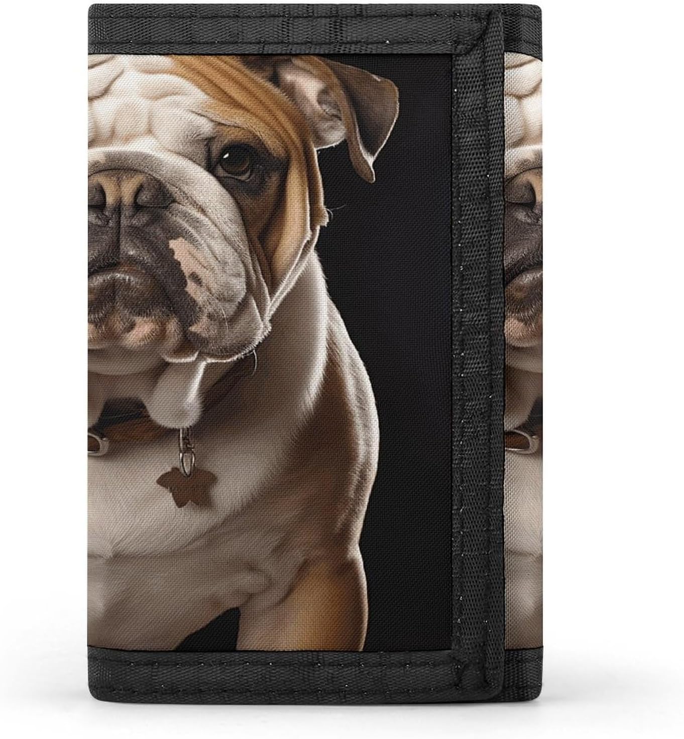 English-Bulldog Wallet for Men Women Zipper Travel Wallets Stylish Trifold Wallets with Large Capacity Bifold Wallet