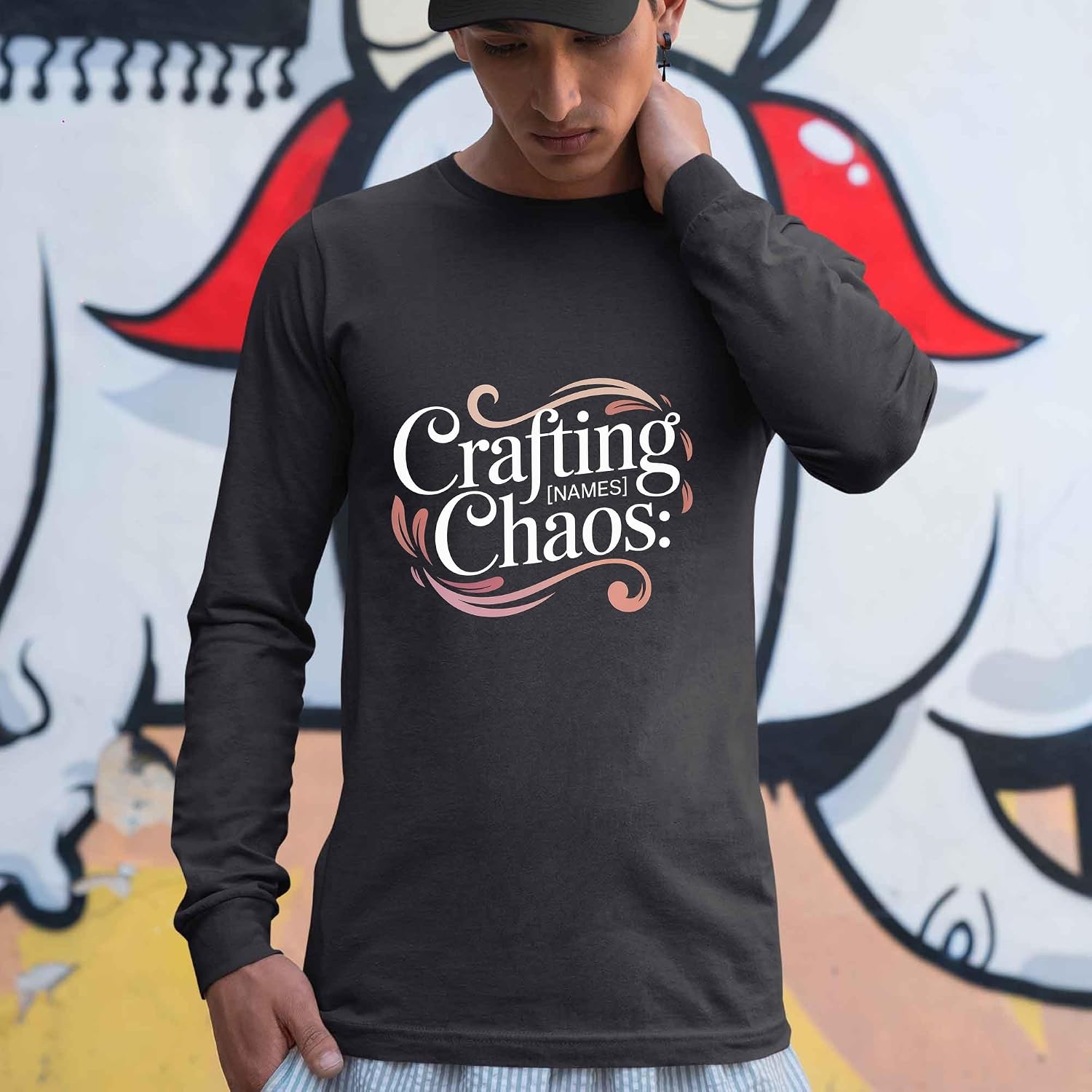 Fun Activity Shirt with Name Clan Fashion Knitting - Crafting Chaos Black