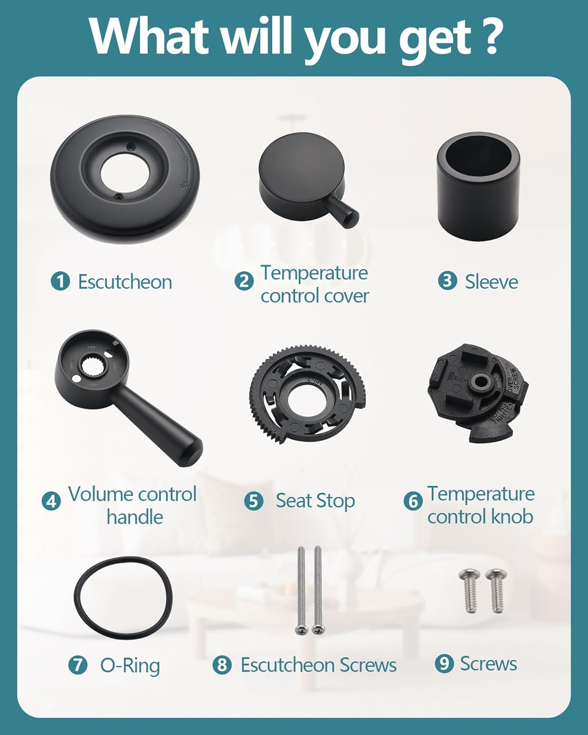 Shower Trim Kit Replacement for 17 Series, Shower Cover Plate with Handle, Matte Black(Valve& Catridge Not Inclued)