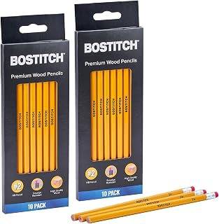 Bostitch Premium #2 Pencils, Premium Wood, Unsharpened, HB Graphite, 20-Count