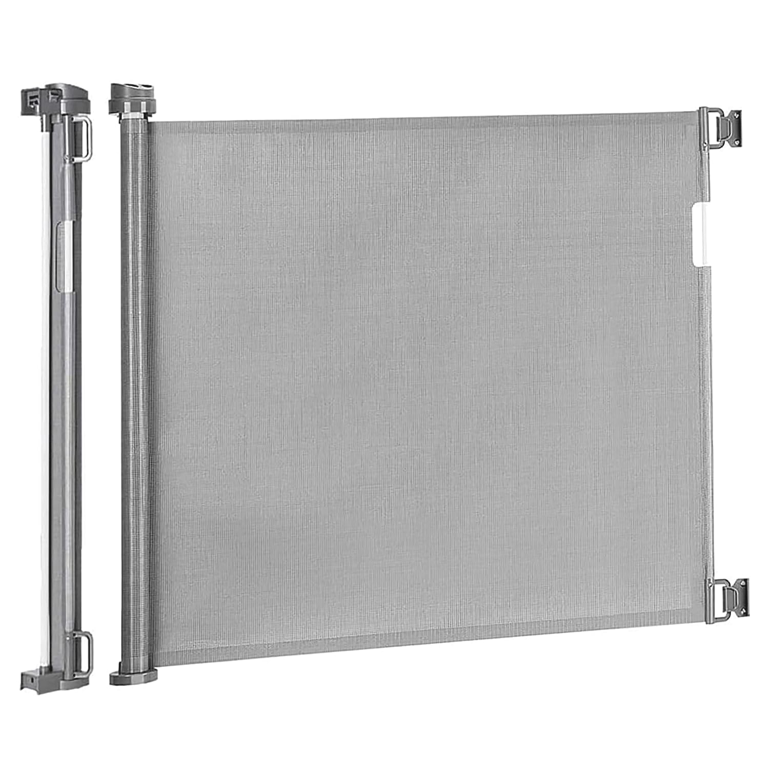 Beblo Retractable Baby Gate & Dog Gate for Stairs, Extra Wide 150cm x 86cm (59" x 34") Extendable Mesh Stair Gate, No Drill Child Safety Gate for Doorways, Hallways, Indoor/Outdoor Use, Grey