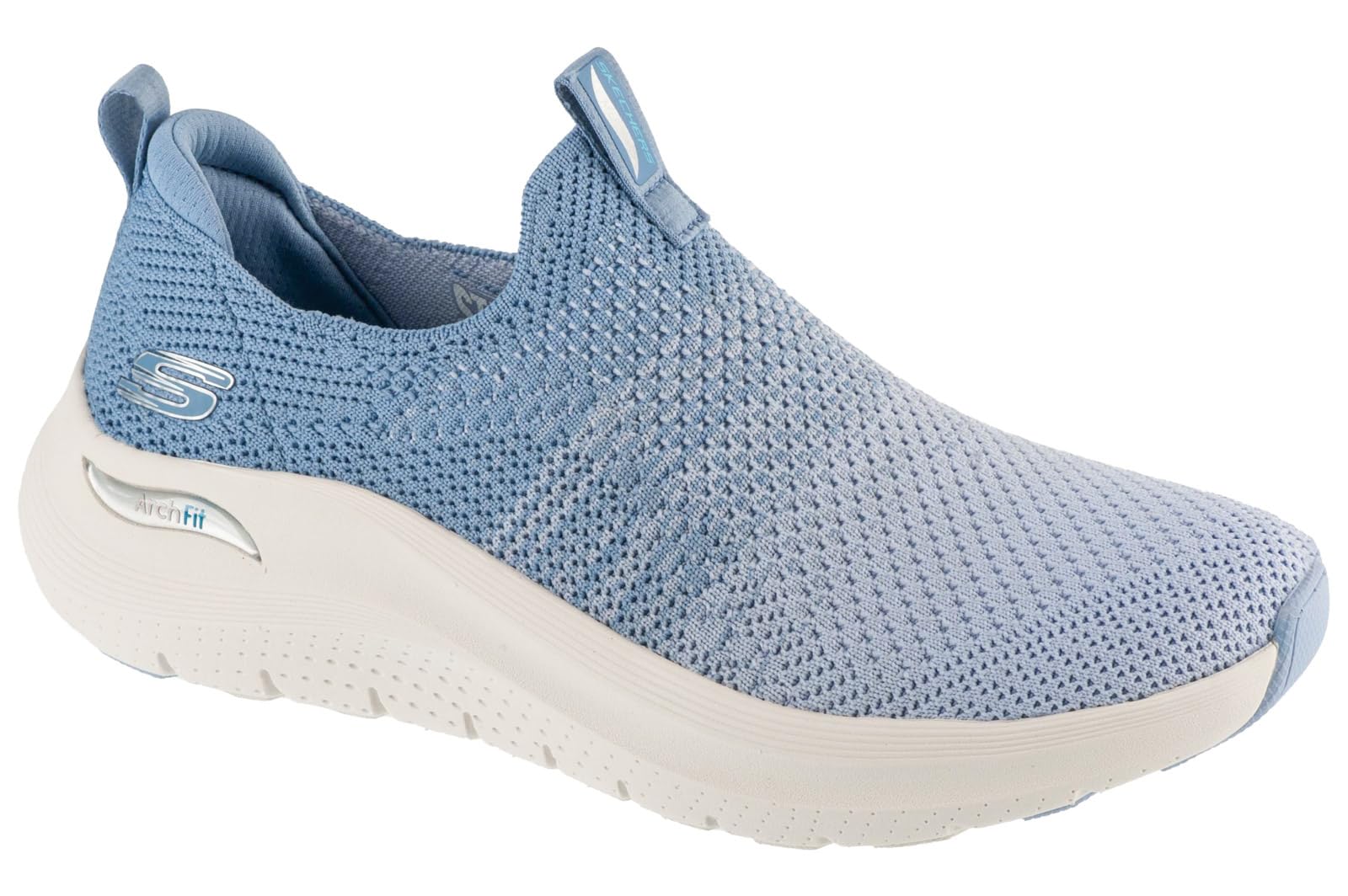 Skechers Women's Arch Fit 2.0 Sneaker, Light Blue Knit/Trim, 4.5 UK