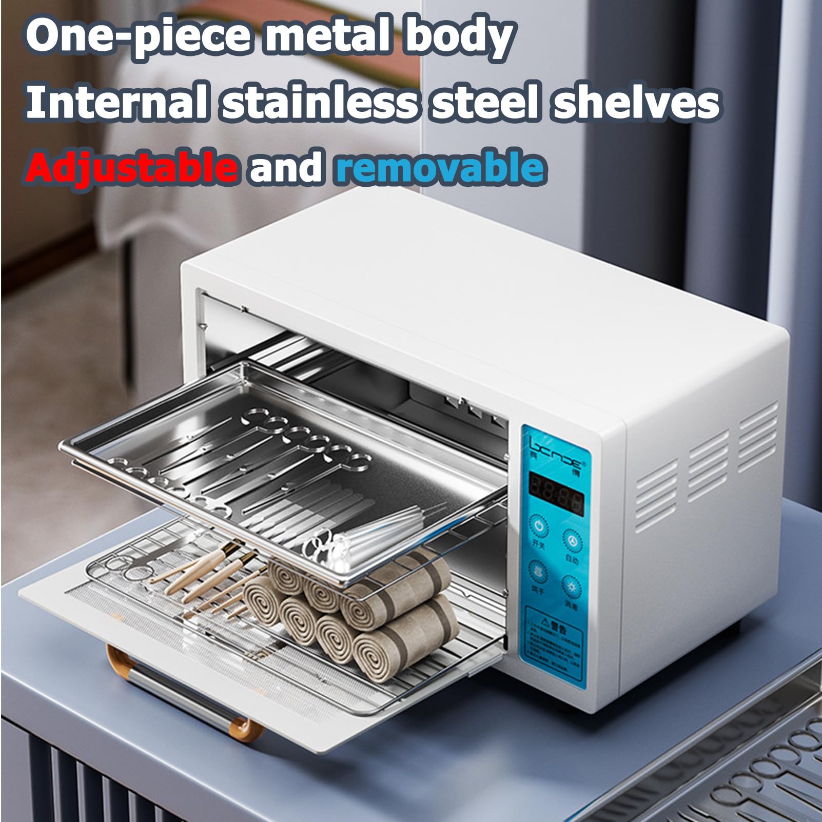 Gabinete esterilizador UV, dispositivo de desinfección multifunción para manicura y spas, gabinete de limpieza de alta temperatura y secadora para una desinfección eficaz