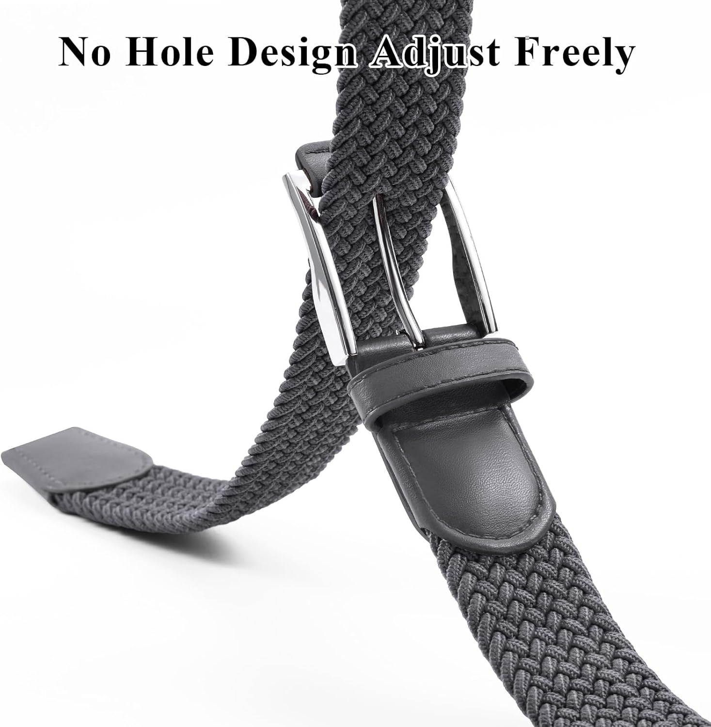 XZQTIVE Braided Stretch Belt Mens Gift Elastic Woven Belt for Golf Casual Pants Shirts Jeans - Image 2