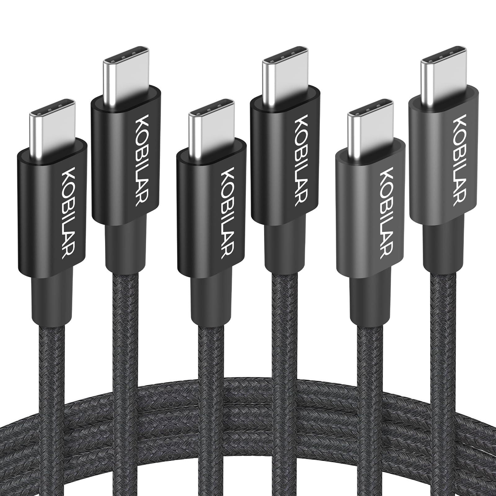 Cavo di ricarica da USB C a USB C, 60 W, 3 A, ricarica rapida, confezione da 3 (3,3 + 5 + 2 m), cavo da tipo C a tipo C per iPhone 15/15Pro/16Plus/16ProMax/iPad Air 4/iPad Pro2022/Samsung S23