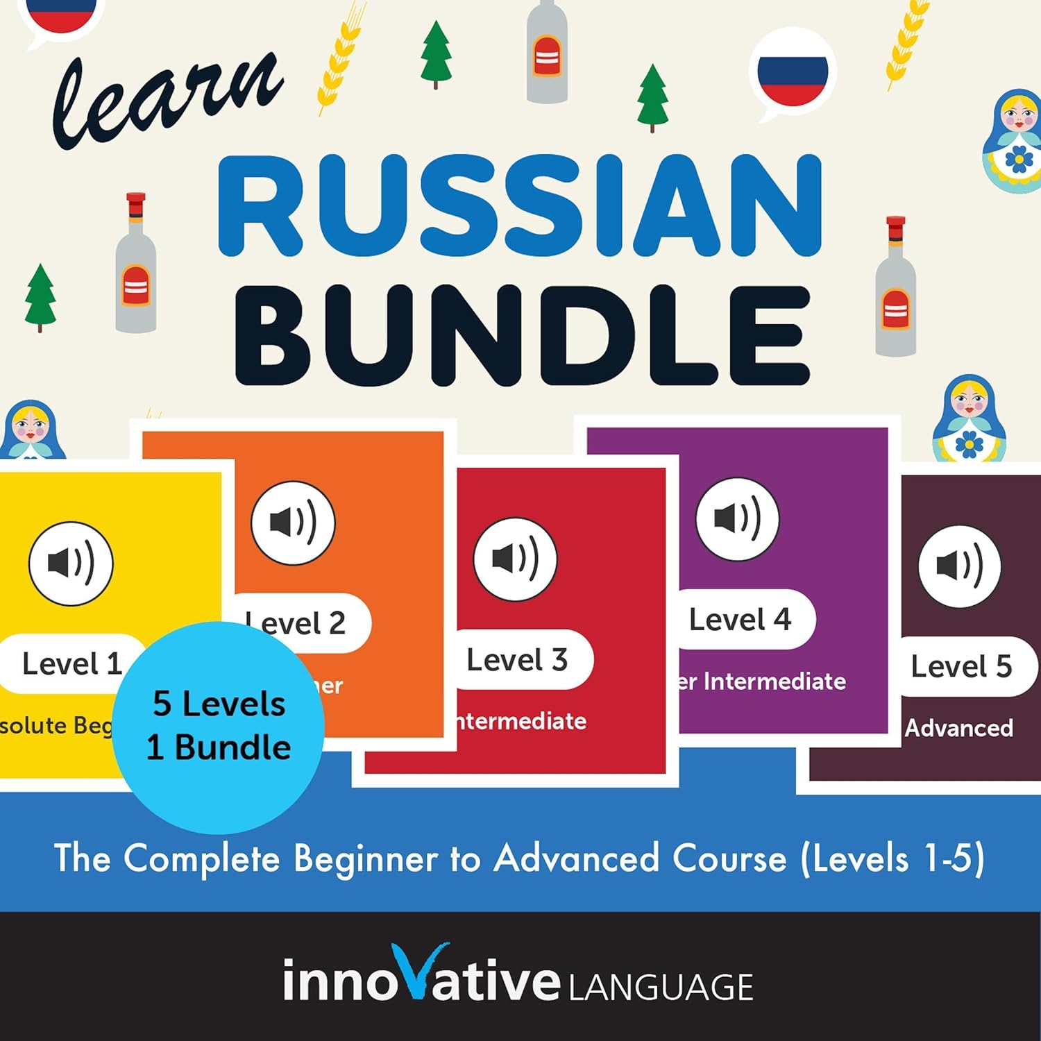 Learn Russian Bundle: The Complete Beginner to Advanced Course (Levels 1-5)    
	                
	            

                 
                        Audible Audiobook 
                  
                        – Unabridged
