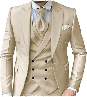 Mens 3 Piece Suits for Men Slim Fit Wedding Tuxedo Suit Fashion Formal