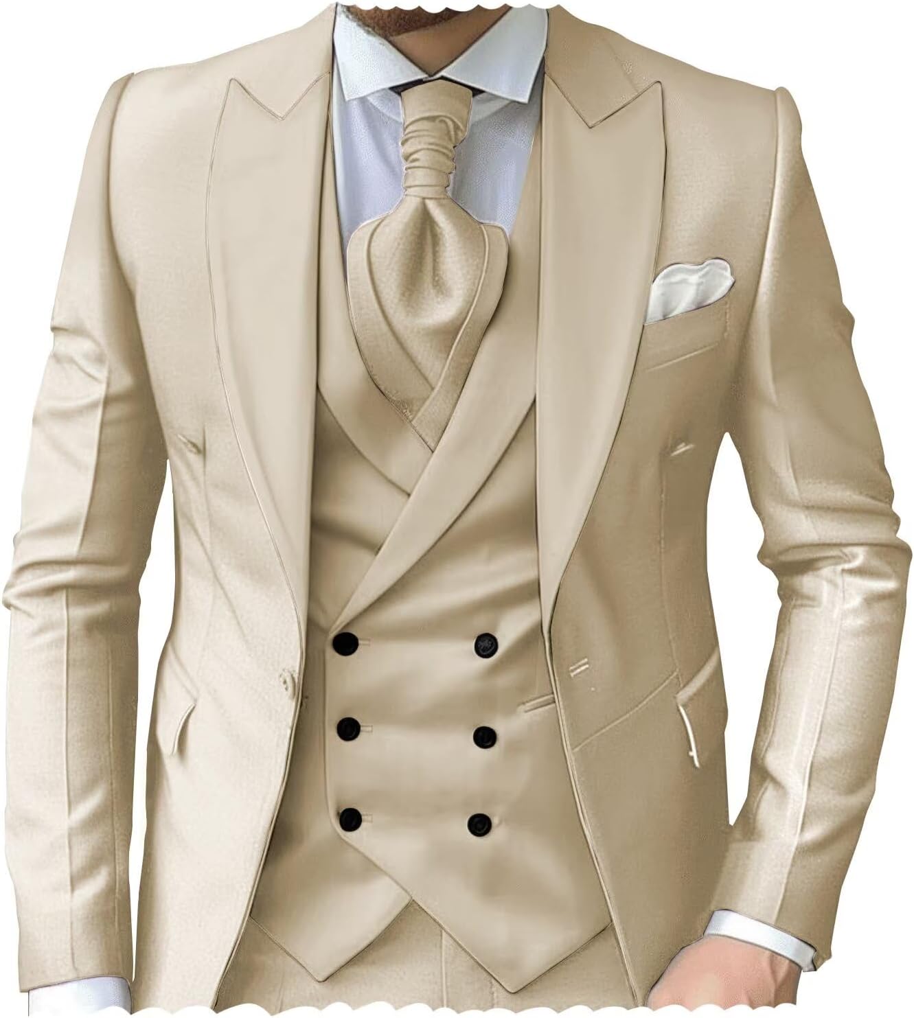 Mens 3 Piece Suits for Men Slim Fit Wedding Tuxedo Suit Fashion Formal