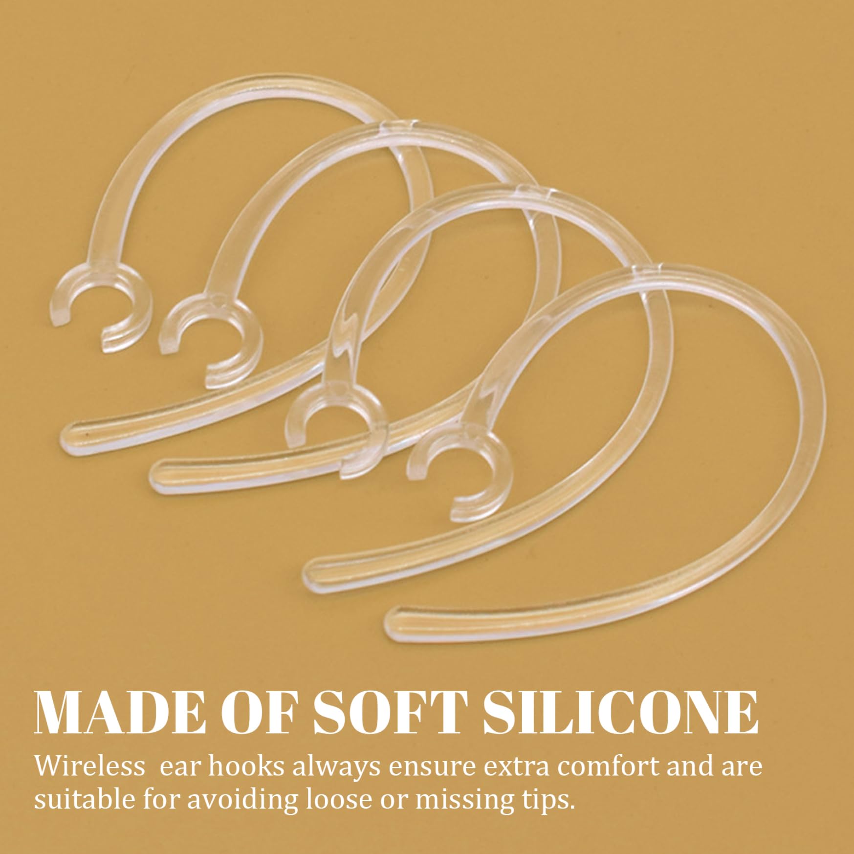 Ganci per l'orecchio con clip per auricolari wireless universali trasparenti da 4 pezzi