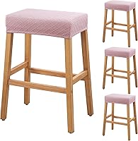 Vista 63 de YISUN Fundas de taburete rectangulares, paquete de 2 fundas elásticas impermeables para asiento de silla de montar, taburetes de bar, sillas de bar
