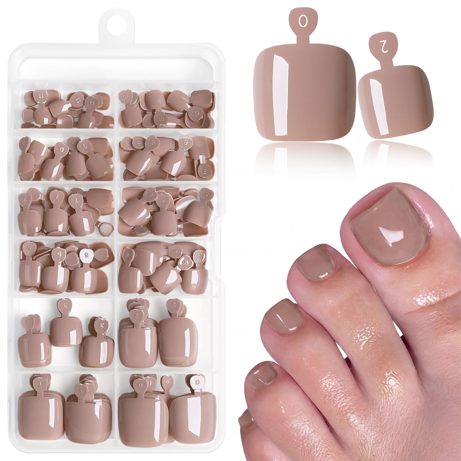168pc White Press on Toenails - Fake Toe Nails -7 168pc White Press on Toenails - Fake Toe Nails -7