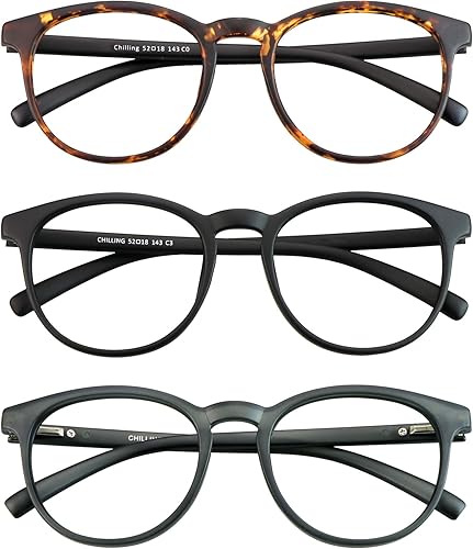 Paquete de 3 anteojos con bloqueo de luz azul, lentes de lectura de marco redondo para mujeres y hombres, anteojos de lectura antideslumbrantes para disponible en Yaxa Colombia